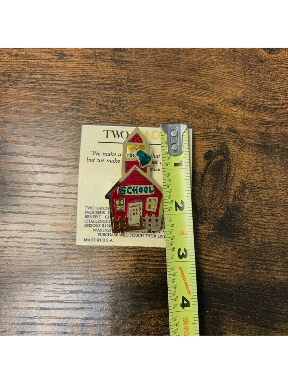 Two Hands School Earrings Brooch Set Teacher Jewelry Red Schoolhouse Pin